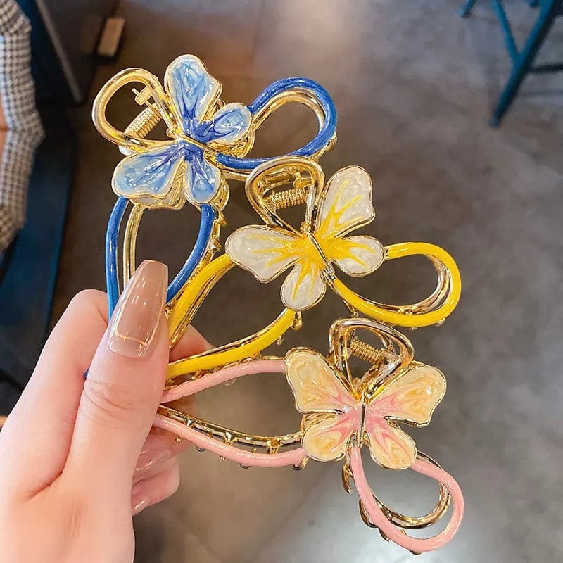 Schicke, trendige, bunte Haarspange mit Schmetterlings-Chignon-Klauenclip