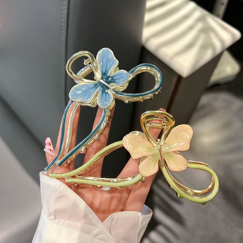 Schicke, trendige, bunte Haarspange mit Schmetterlings-Chignon-Klauenclip