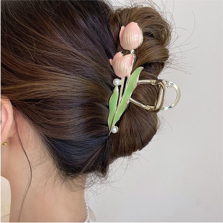 Schicke süße Tulpen-Chignon-Haarklammer