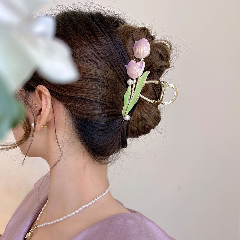Schicke süße Tulpen-Chignon-Haarklammer
