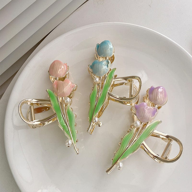 Schicke süße Tulpen-Chignon-Haarklammer