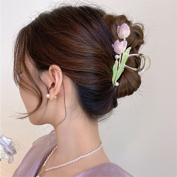 Schicke süße Tulpen-Chignon-Haarklammer