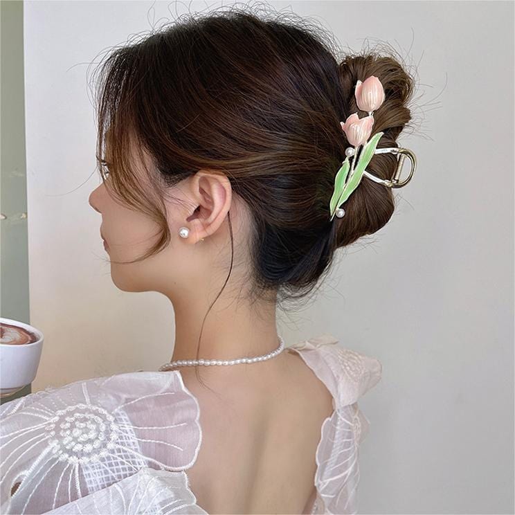 Schicke süße Tulpen-Chignon-Haarklammer