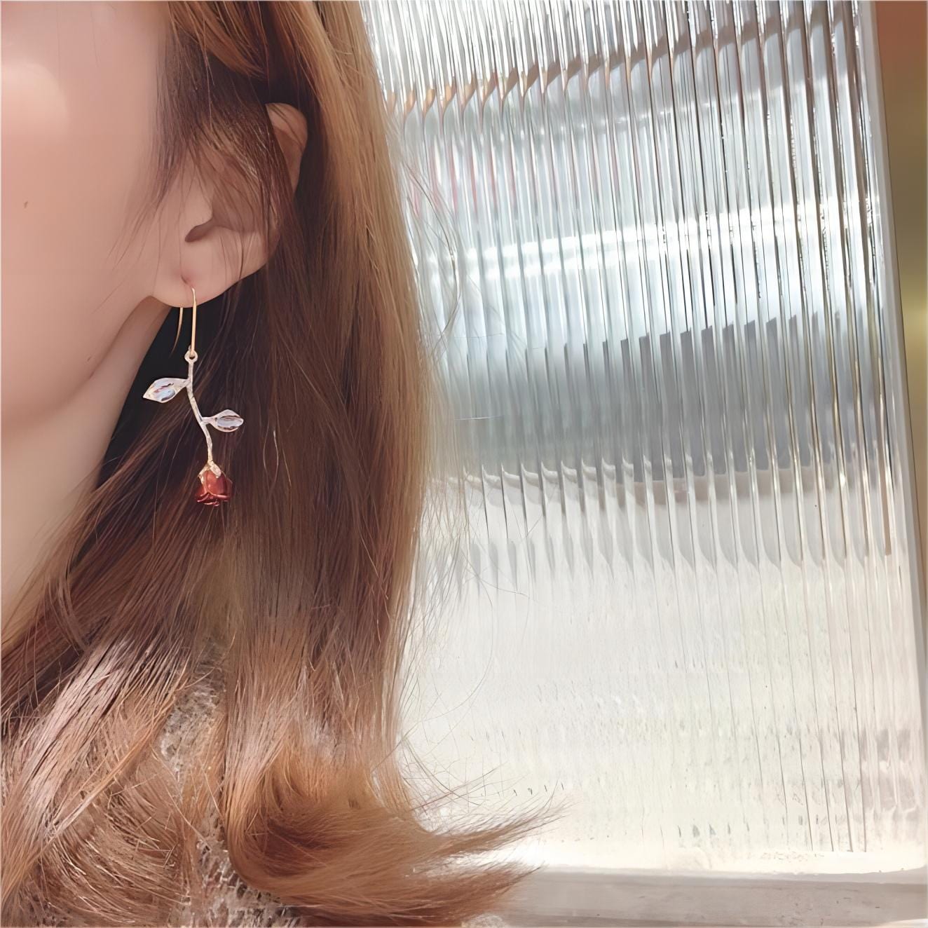 Elegant English Rose Dangle Earrings