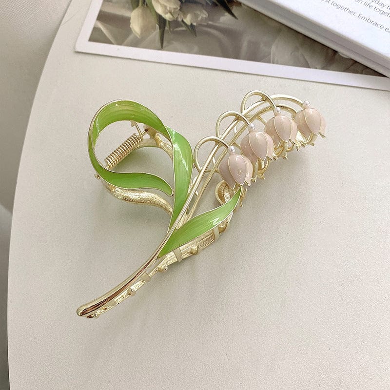 Bunte Maiglöckchen-Chignon-Klauenklammer-Haarspange