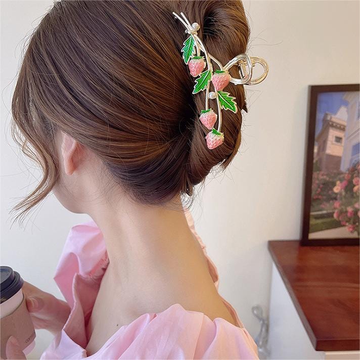 Pince à cheveux en forme de fraise