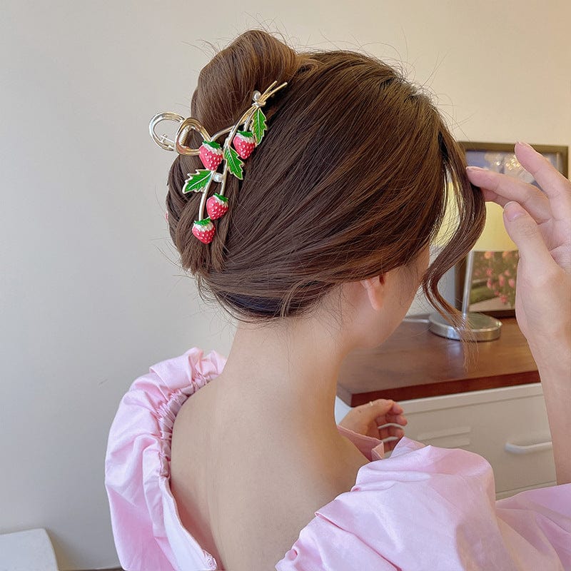 Pince à cheveux en forme de fraise