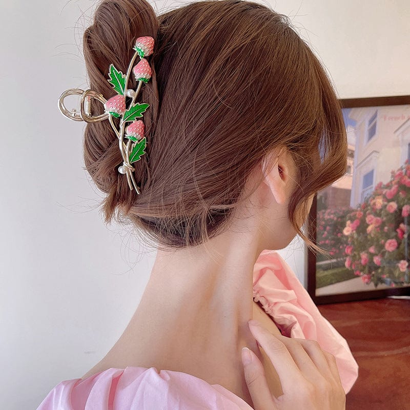 Pince à cheveux en forme de fraise