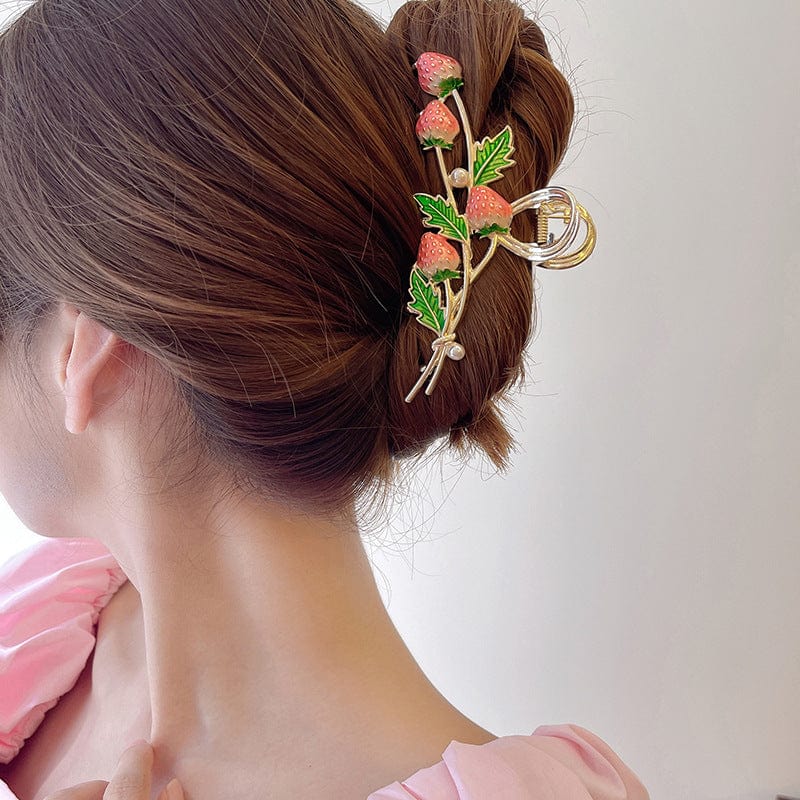 Pince à cheveux en forme de fraise