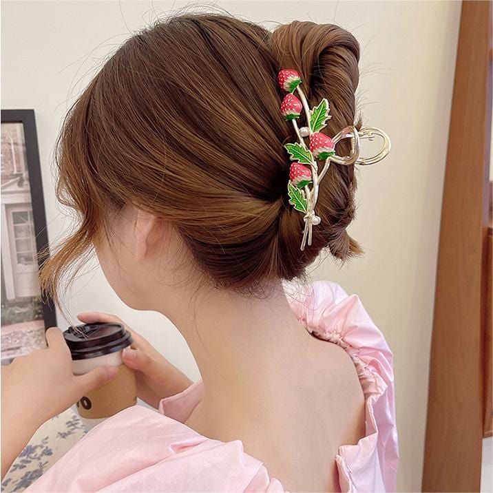 Pince à cheveux en forme de fraise