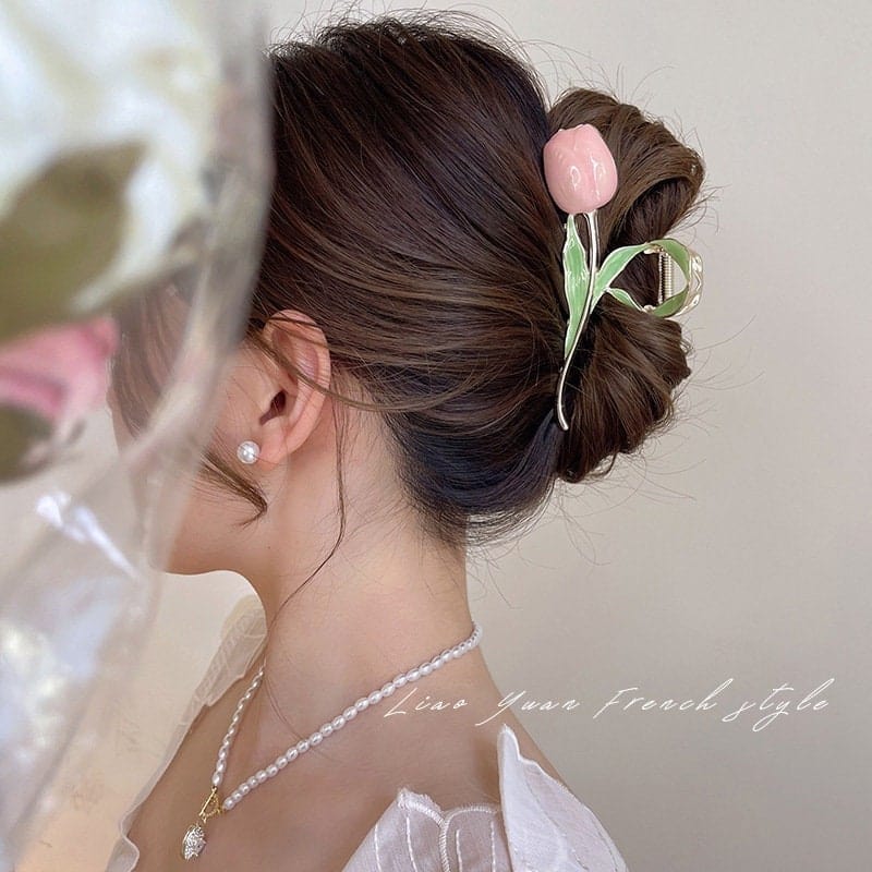 Kawaii Emaille Tulip Chignon Krallenclip Haarspange
