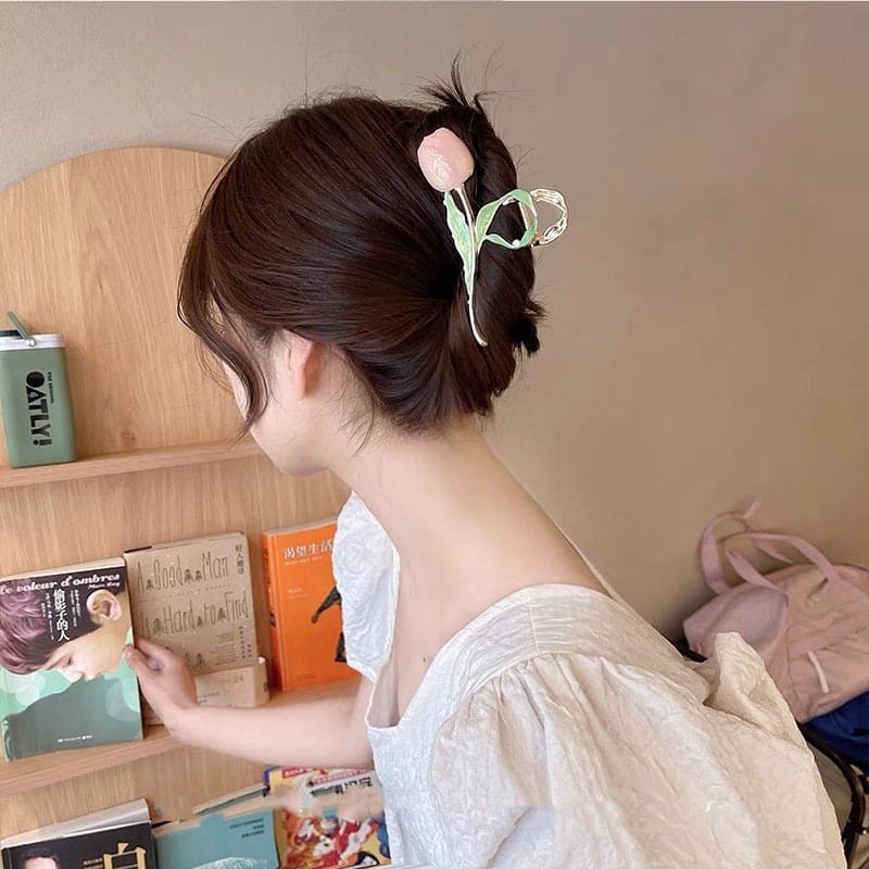Kawaii Emaille Tulip Chignon Krallenclip Haarspange
