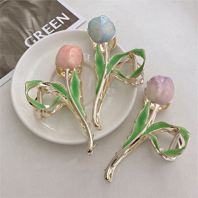 Kawaii Emaille Tulip Chignon Krallenclip Haarspange