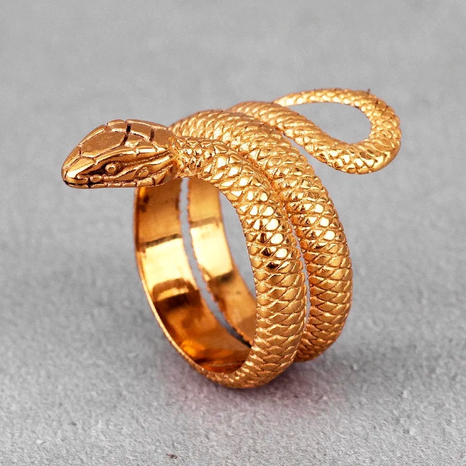 Bague serpent en acier inoxydable ton or et argent