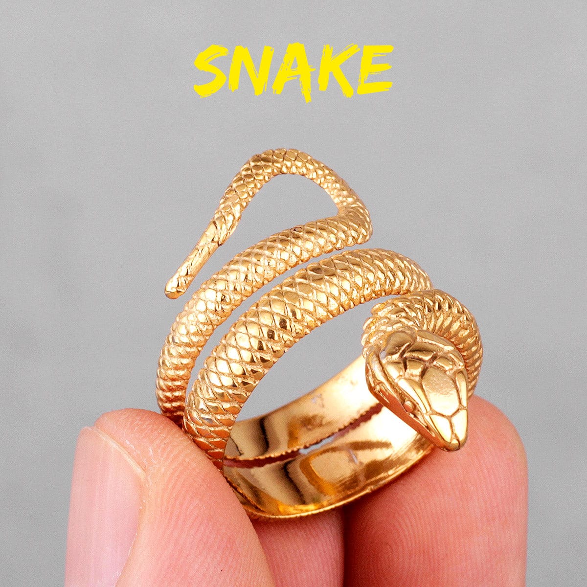 Bague serpent en acier inoxydable ton or et argent
