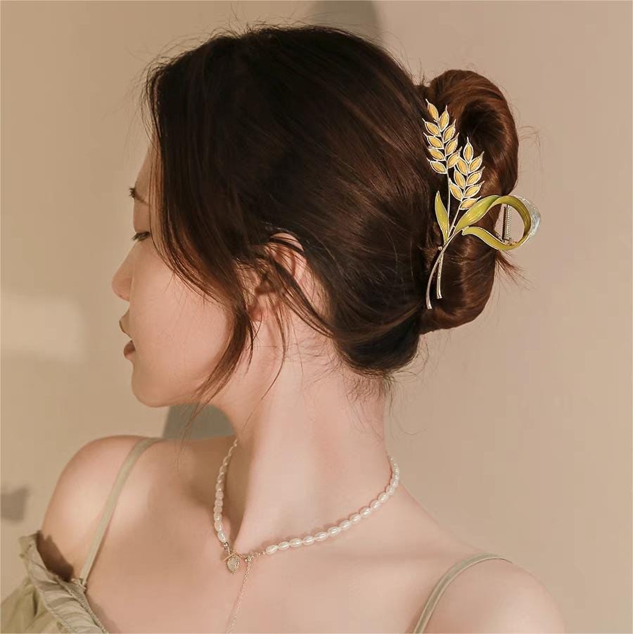 Goldene Ähren Chignon Krallenclip Haarspange