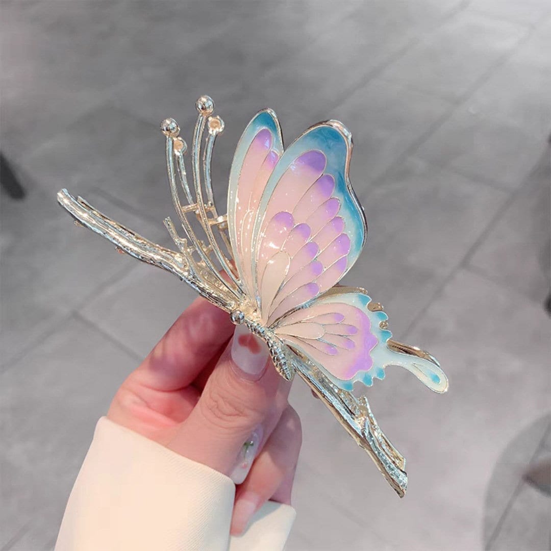 Pince à cheveux à pince papillon colorée