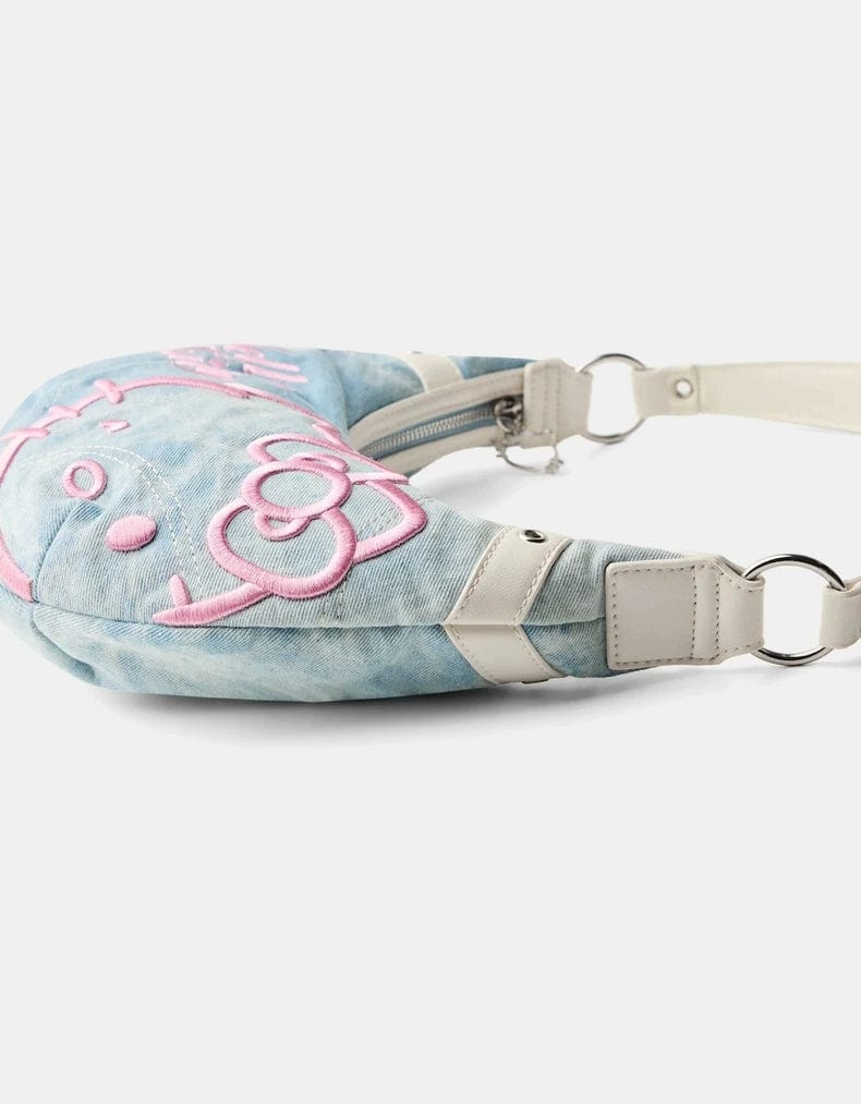 Kawaii Blue Kitty Denim Shoulder Bag SK491