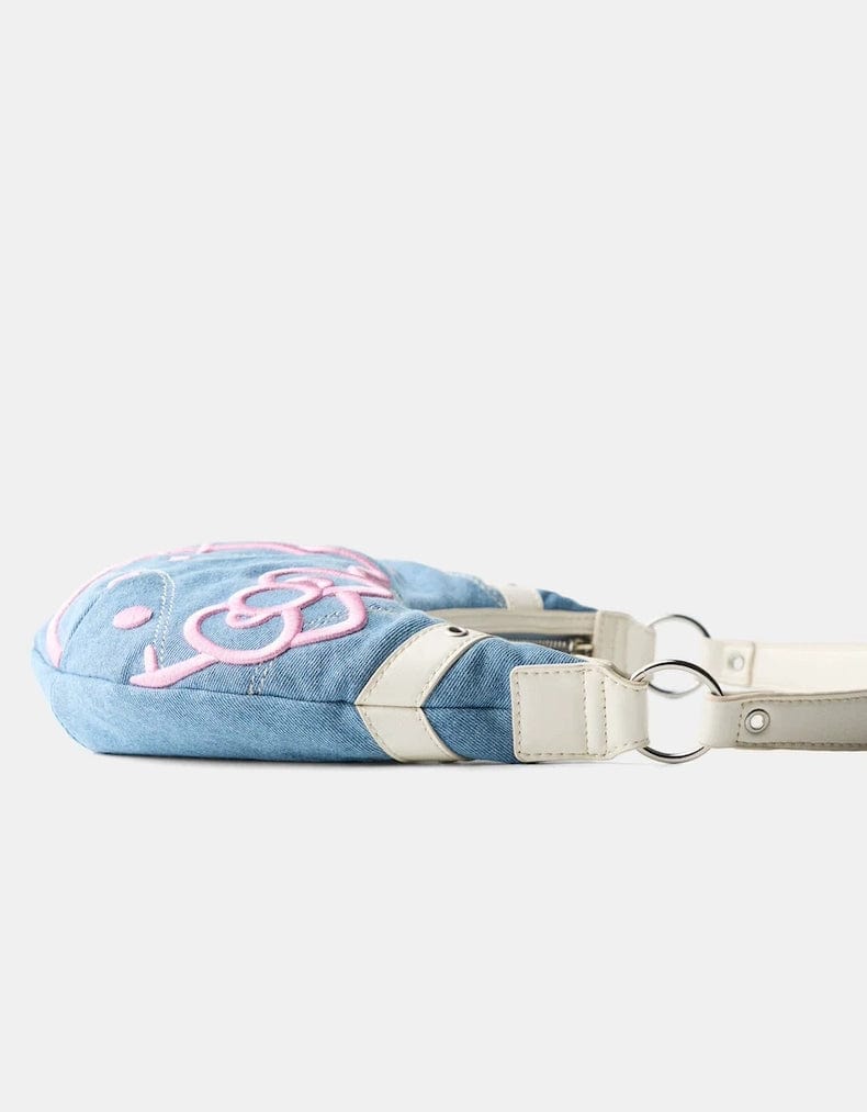 Kawaii Blue Kitty Denim Shoulder Bag SK491