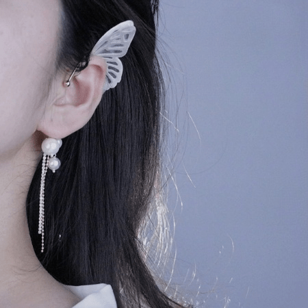 Chic Hollow Butterfly Pearl Ear Cuff Wrap Earring