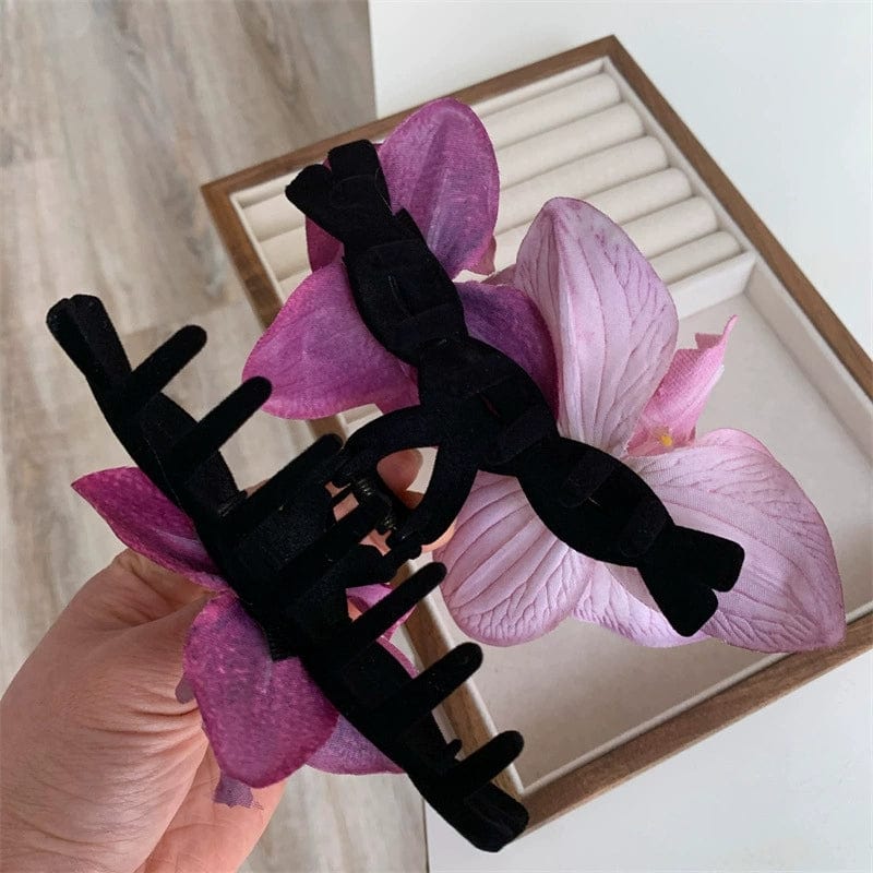 Haarspange mit Blumen-Klammer in Lila