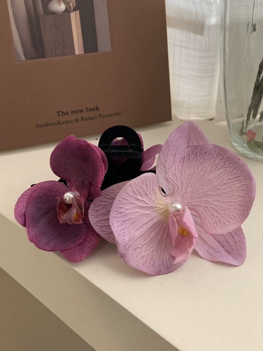 Haarspange mit Blumen-Klammer in Lila