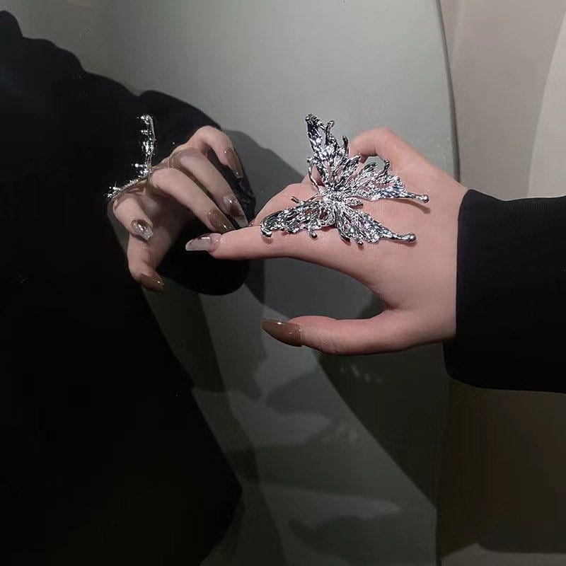 Bague papillon ajustable surdimensionnée Y2K