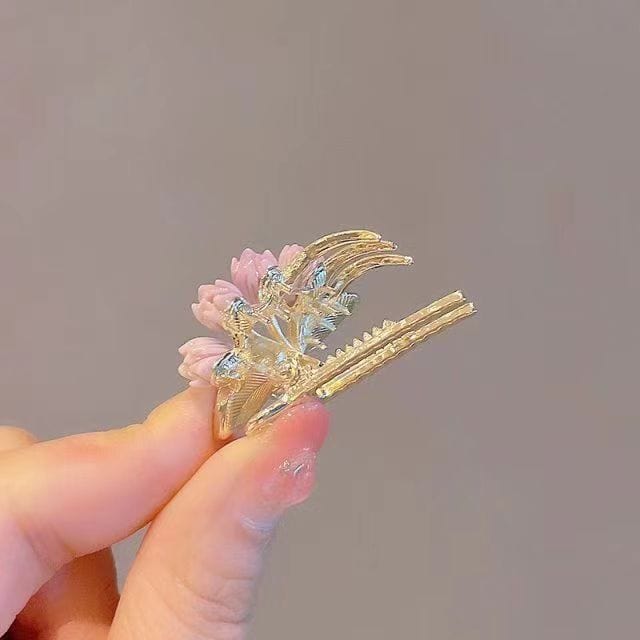 Pince à cheveux chic en forme de fleur de perle