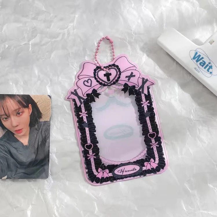 Kpop Photocard Keychain Bowknot Holder Chic Ribbon