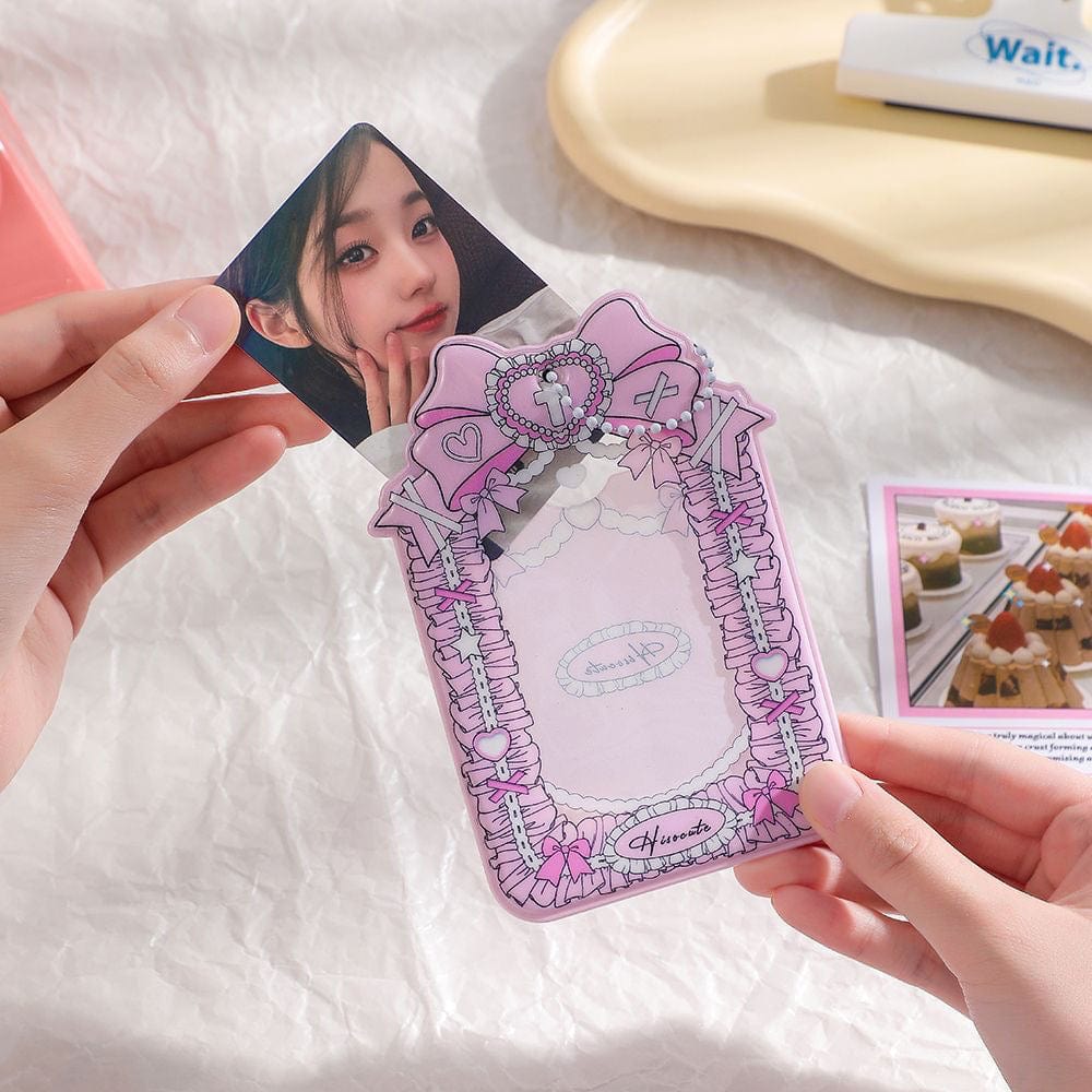 Kpop Photocard Keychain Bowknot Holder Chic Ribbon