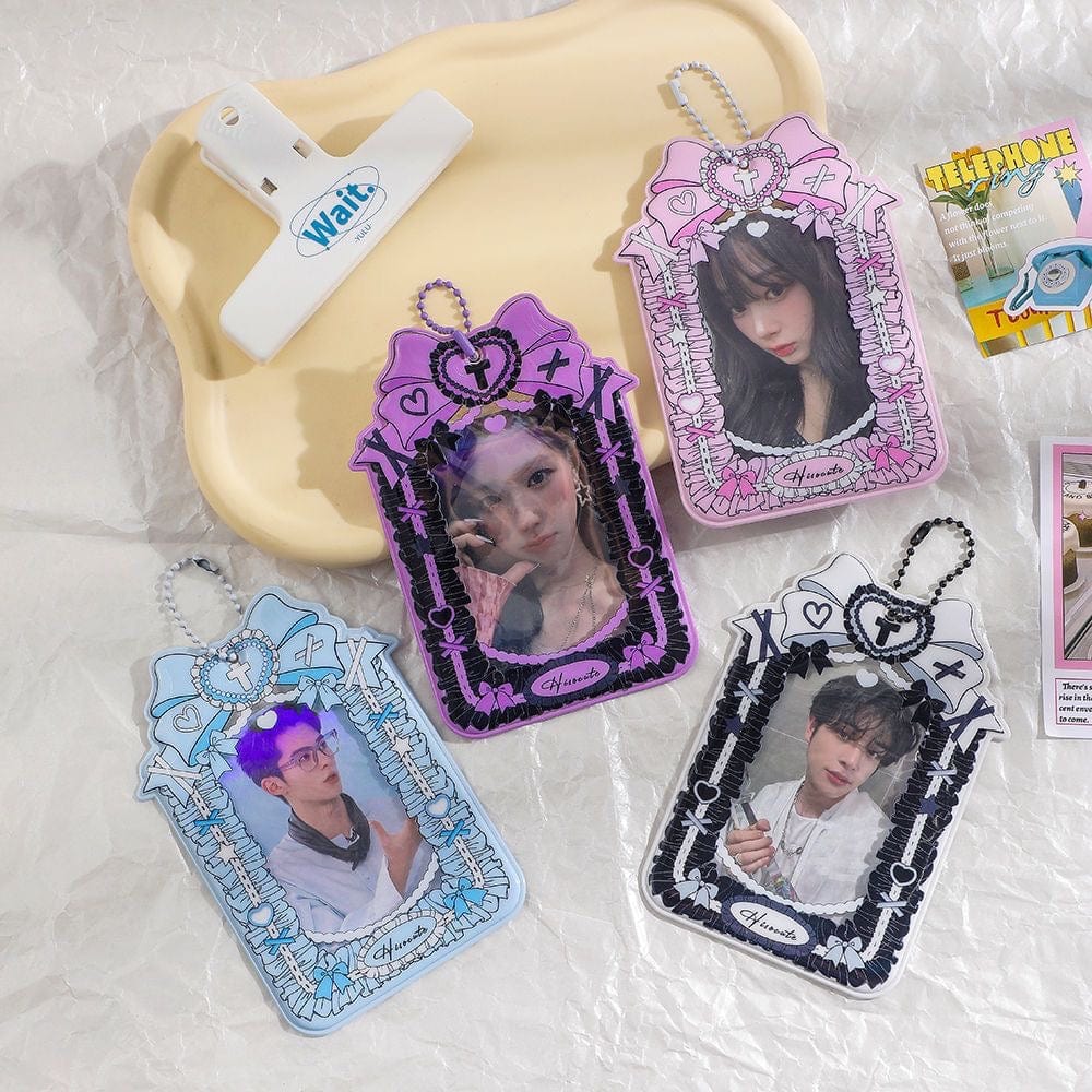 Kpop Photocard Keychain Bowknot Holder Chic Ribbon