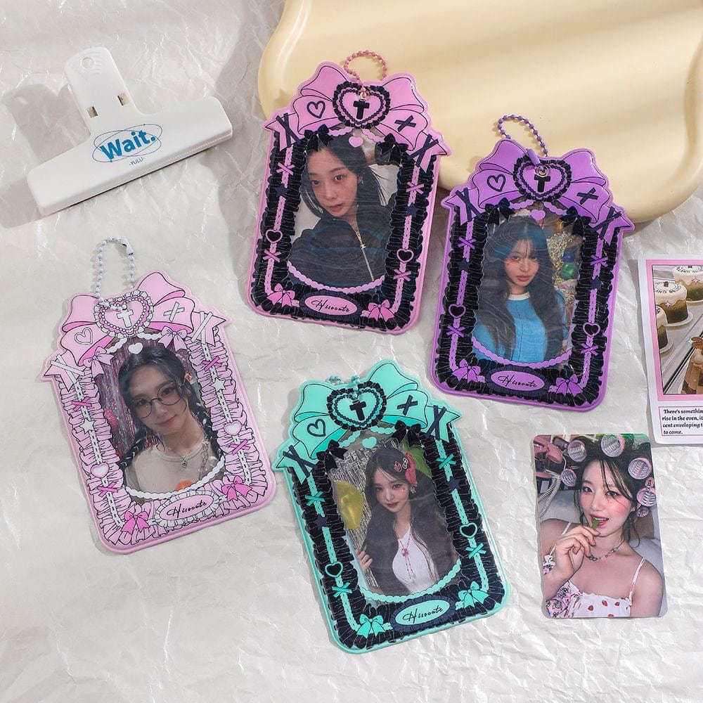 Kpop Photocard Keychain Bowknot Holder Chic Ribbon