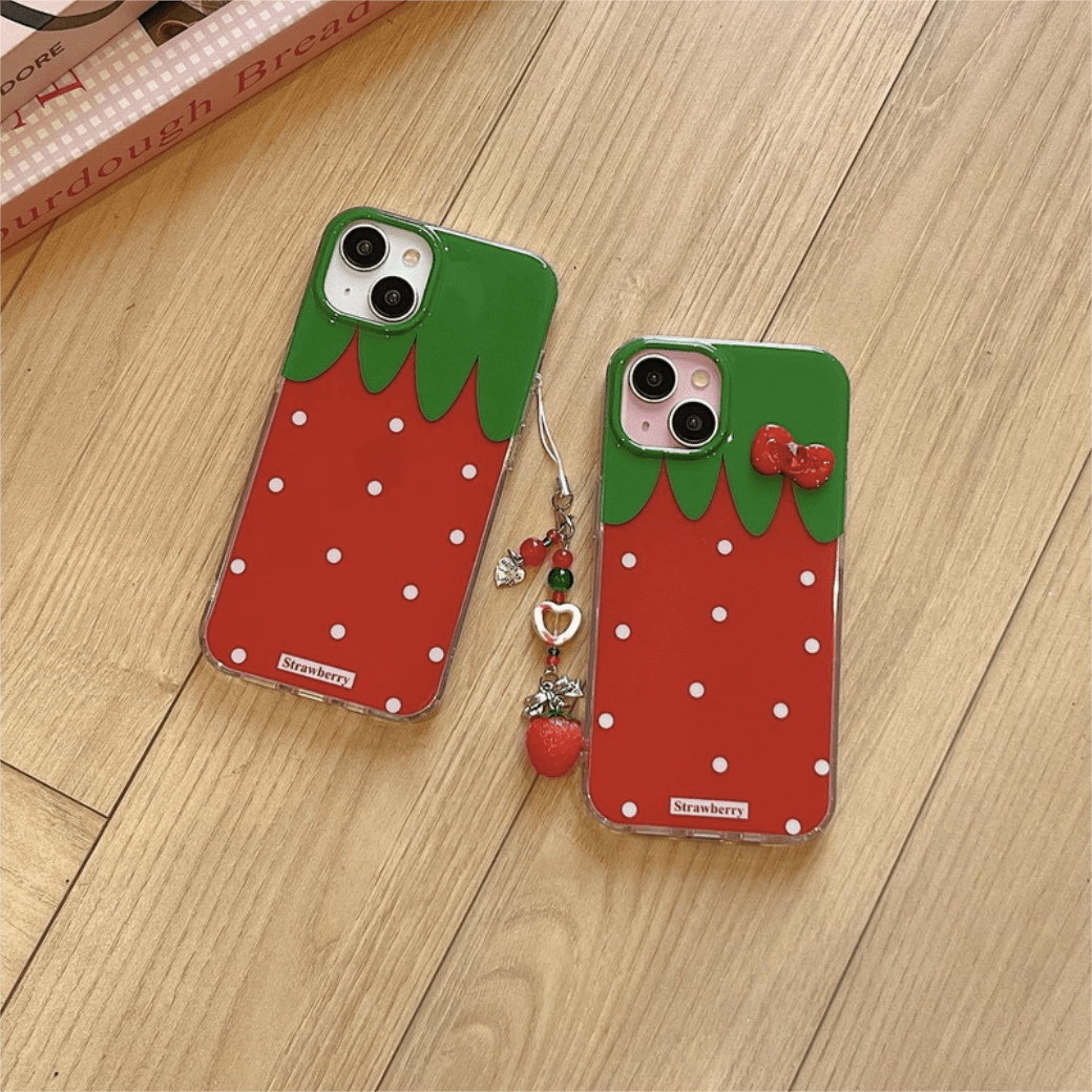 Strawberry Crystal Bowknot iPhone Case