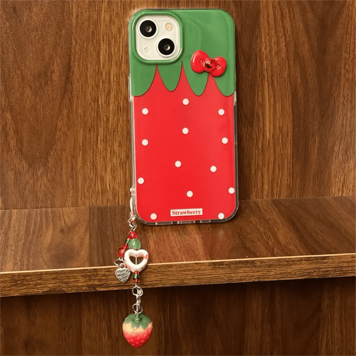Strawberry Crystal Bowknot iPhone Case