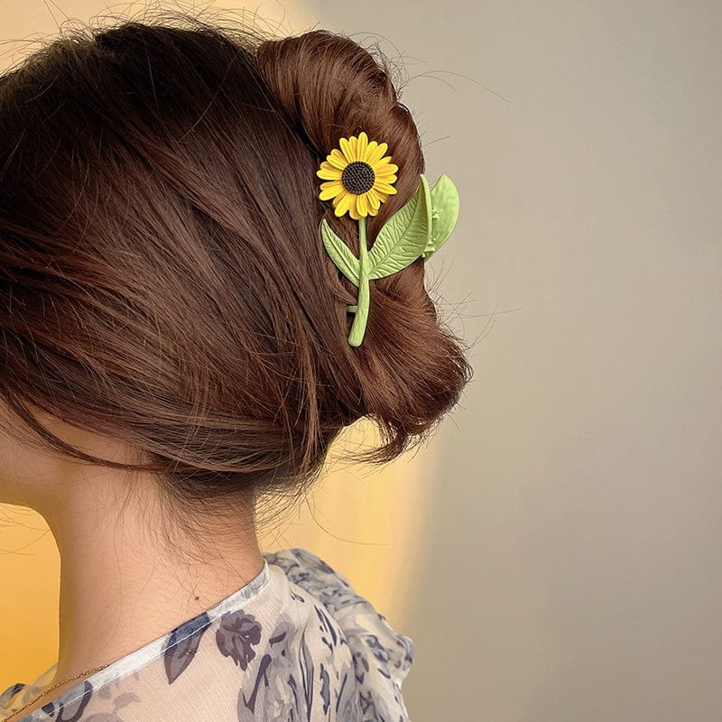 Süße Sonnenblume Chignon Kralle Clip Haarspange