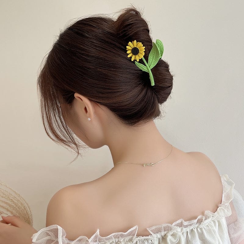 Süße Sonnenblume Chignon Kralle Clip Haarspange