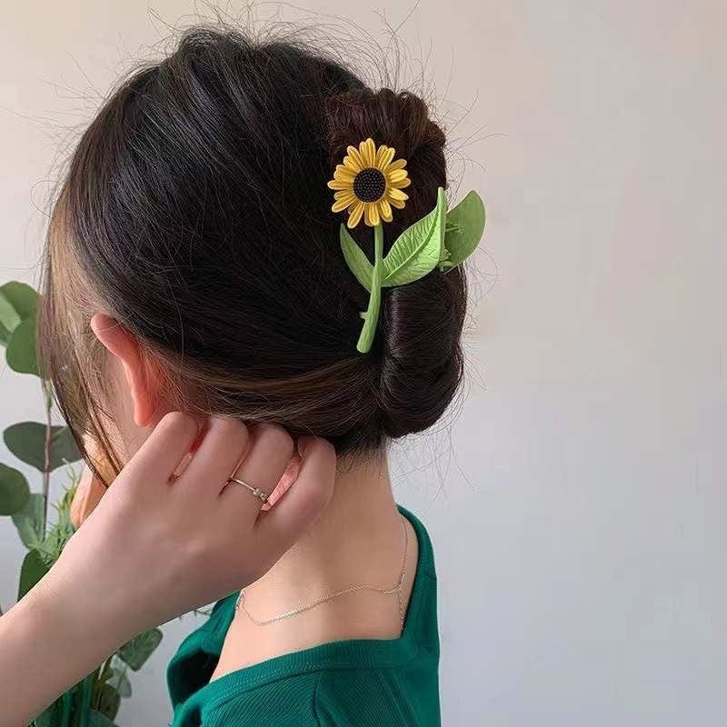 Süße Sonnenblume Chignon Kralle Clip Haarspange