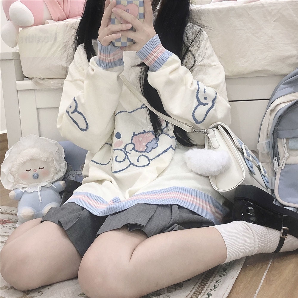 Cinnamoroll knit hoodie - cinnamoroll - cute - fairy kei - hooded - hoodies
