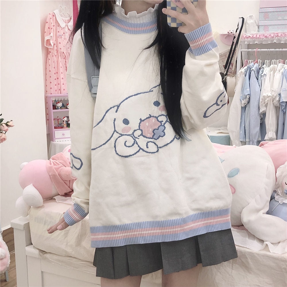 Cinnamoroll knit hoodie - cinnamoroll - cute - fairy kei - hooded - hoodies