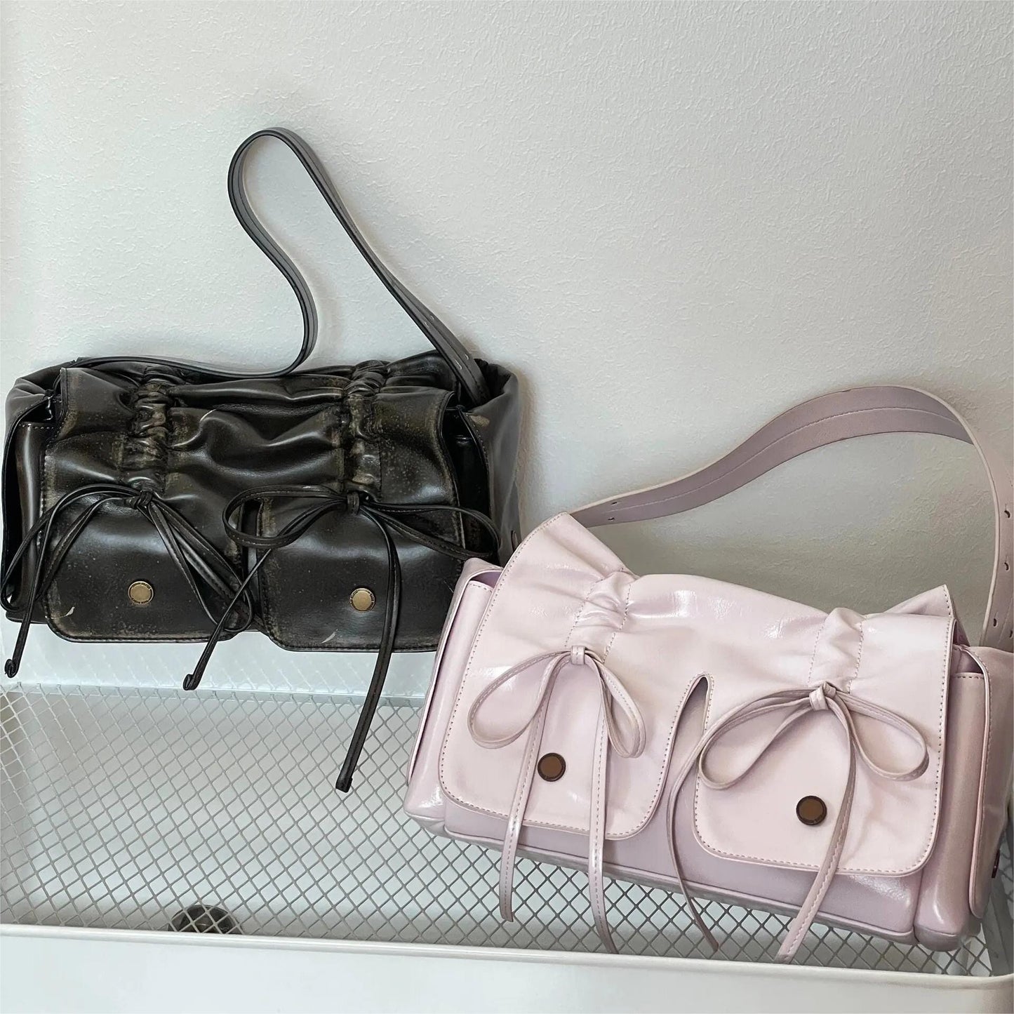 Colorful Ribbon Shoulder Leather Shoulder Bag