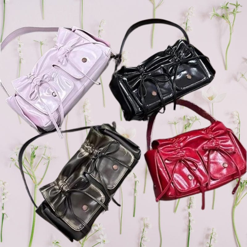 Colorful Ribbon Shoulder Leather Shoulder Bag