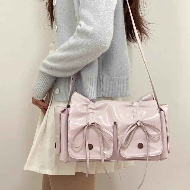 Colorful Ribbon Shoulder Leather Shoulder Bag
