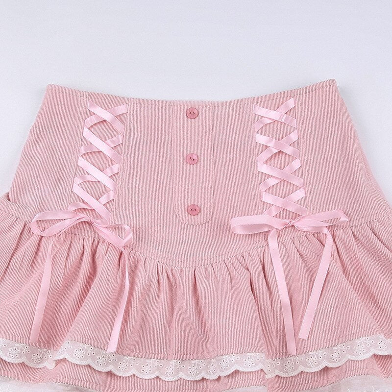 Corduroy baby doll skirt - angelcore - fae - faecore - french nymphette - lolita skirt