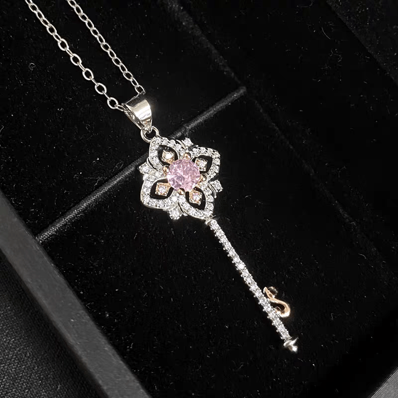 Floral Key Pendant Necklace