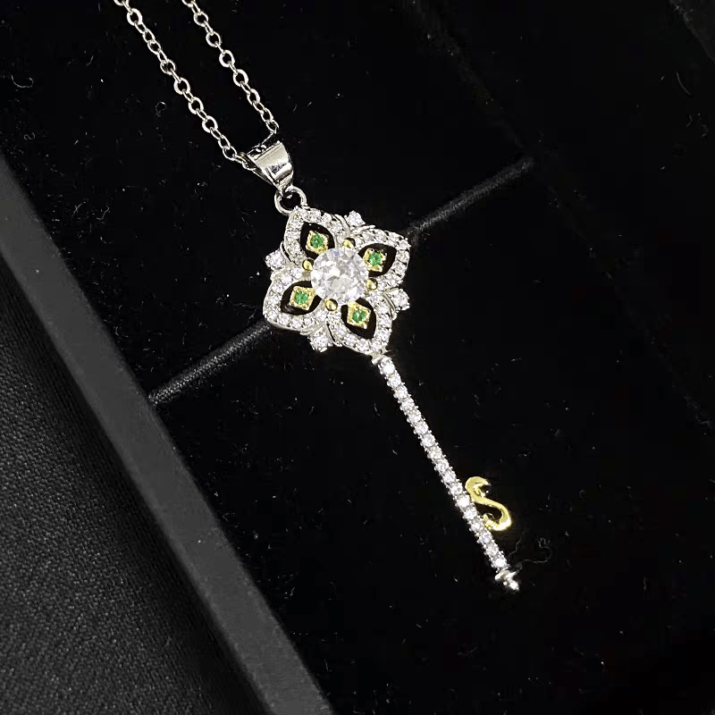 Floral Key Pendant Necklace