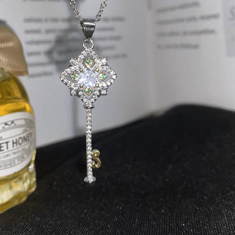 Floral Key Pendant Necklace
