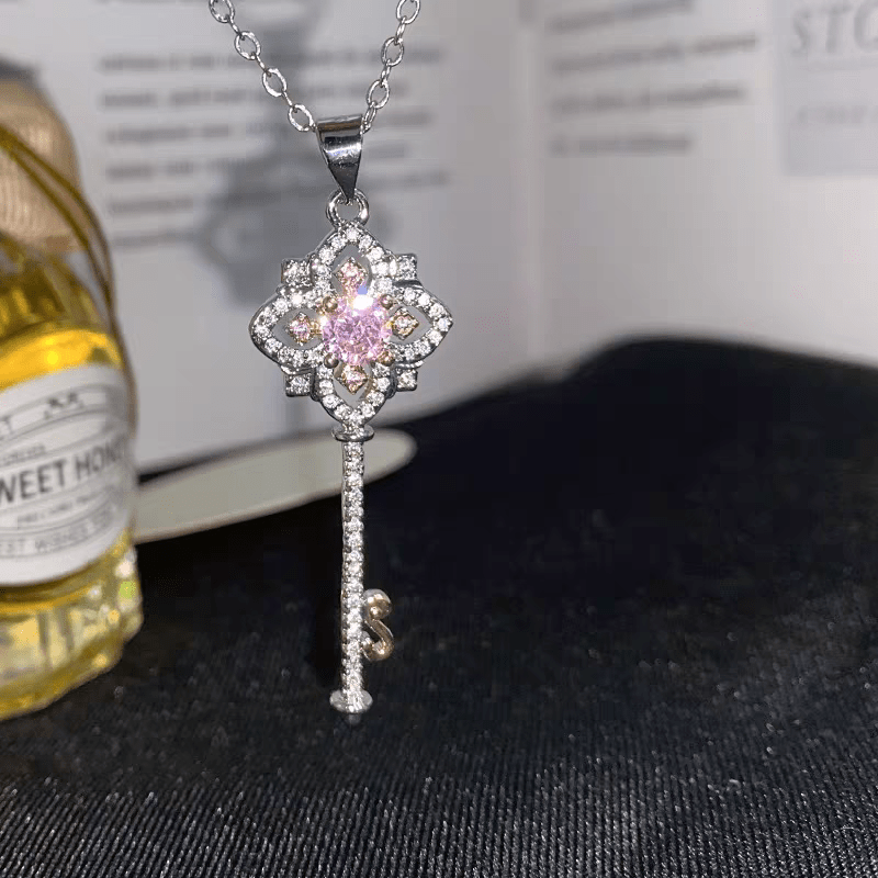 Floral Key Pendant Necklace