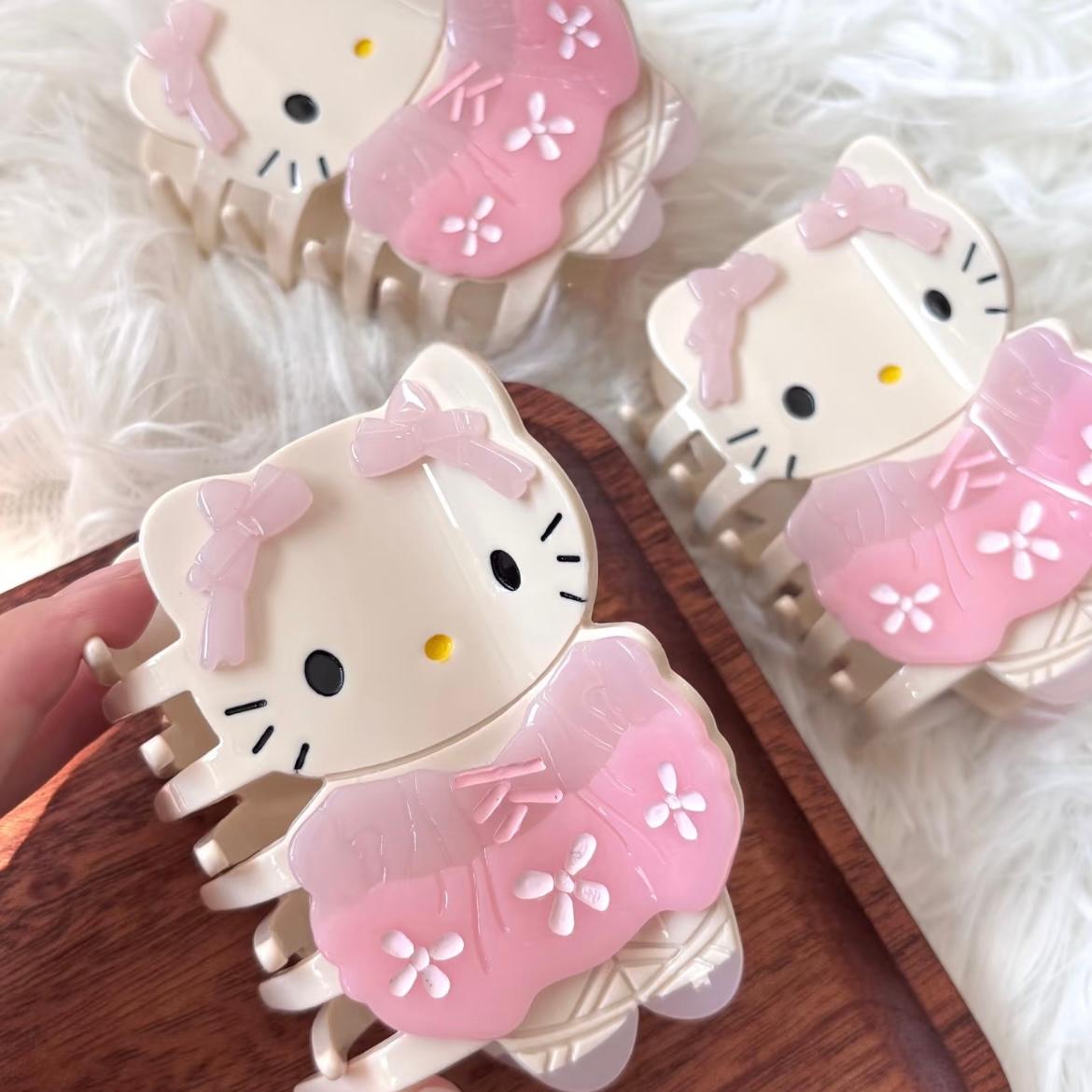 Ballet Hair Hello Cute Acrylic Claw Kitty Acetate Clip