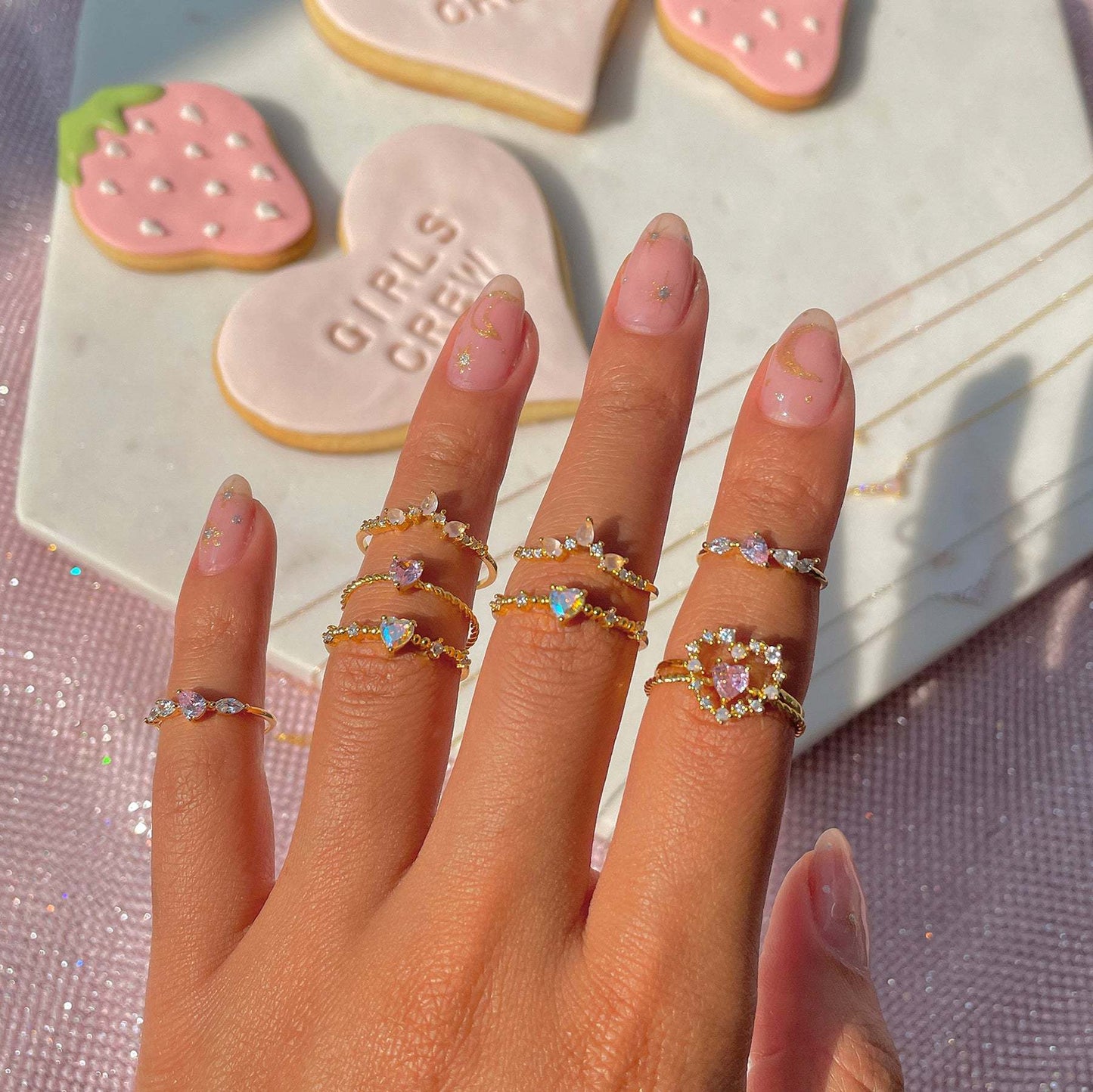 Cute Cubic Zirconia Heart Ring