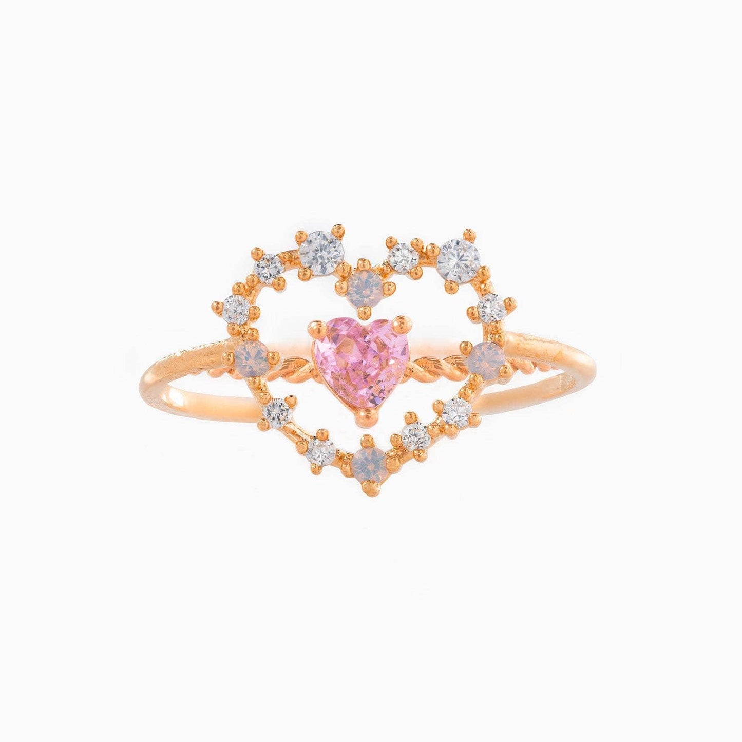 Cute Cubic Zirconia Heart Ring